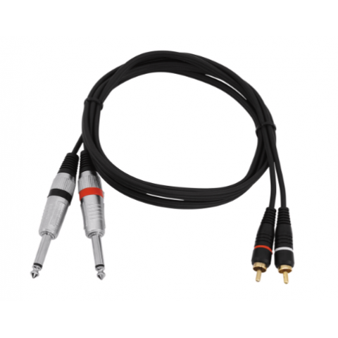 Laidas 2x6.35mm mono - 2xRCA 1.5m Omnitronic 
